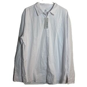 NWT APRAW Men's‎ XL White Cotton Linen Button Up Shirt Long Sleeve Casual
